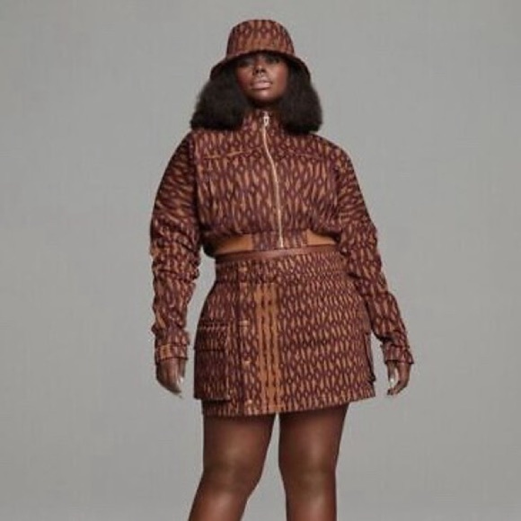 Adidas x Ivy Park Monogram Mini Skirt Brown Utility Size XS - Picture 2 of 9